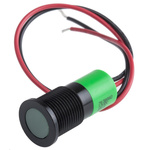 RS PRO Green Panel Mount Indicator, 12V dc, 14mm Mounting Hole Size, Lead Wires Termination, IP67