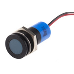 RS PRO Blue Panel Mount Indicator, 24V dc, 14mm Mounting Hole Size, Lead Wires Termination, IP67