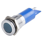 RS PRO Blue Panel Mount Indicator, 6 → 36V dc, 14mm Mounting Hole Size, Solder Tab Termination, IP67