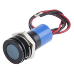 RS PRO Blue Panel Mount Indicator, 6 → 36V dc, 14mm Mounting Hole Size, Lead Wires Termination, IP67