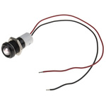 RS PRO White Panel Mount Indicator, 12V dc, 14mm Mounting Hole Size, Lead Wires Termination, IP67