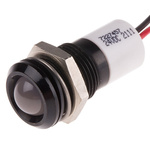RS PRO White Panel Mount Indicator, 24V dc, 14mm Mounting Hole Size, Lead Wires Termination, IP67
