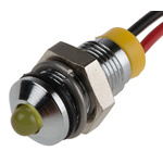 RS PRO Yellow Panel Mount Indicator, 2V dc, 6mm Mounting Hole Size, Lead Wires Termination, IP67