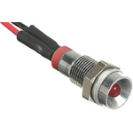 RS PRO Red Panel Mount Indicator, 2V dc, 6mm Mounting Hole Size, Lead Wires Termination, IP67