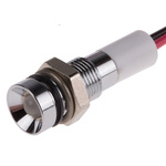 RS PRO Green, Red Panel Mount Indicator, 12V dc, 6mm Mounting Hole Size, Lead Wires Termination, IP67