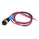 RS PRO Blue Panel Mount Indicator, 12V dc, 6mm Mounting Hole Size, Lead Wires Termination, IP67