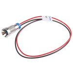 RS PRO Blue Panel Mount Indicator, 2V dc, 8mm Mounting Hole Size, Lead Wires Termination, IP67