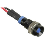 RS PRO Blue Panel Mount Indicator, 2V dc, 8mm Mounting Hole Size, Lead Wires Termination, IP67