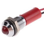 RS PRO Red Panel Mount Indicator, 12V dc, 8mm Mounting Hole Size, Lead Wires Termination, IP67