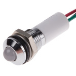 RS PRO Panel Mount Indicator, 12V dc, 8mm Mounting Hole Size, Lead Wires Termination, IP67