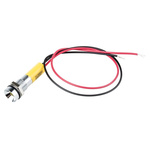 RS PRO Yellow Panel Mount Indicator, 220V ac, 8mm Mounting Hole Size, Lead Wires Termination, IP67