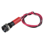 RS PRO Red Panel Mount Indicator, 110V ac, 8mm Mounting Hole Size, Lead Wires Termination, IP67