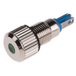 RS PRO Green Panel Mount Indicator, 24V, 8mm Mounting Hole Size, Lead Wires Termination, IP67