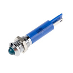 RS PRO Blue Panel Mount Indicator, 24V dc, 8mm Mounting Hole Size, Faston, Solder Lug Termination, IP67