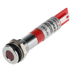 RS PRO Red Panel Mount Indicator, 24V dc, 8mm Mounting Hole Size, Faston, Solder Lug Termination, IP67