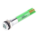 RS PRO Green Panel Mount Indicator, 24V dc, 8mm Mounting Hole Size, Faston, Solder Lug Termination, IP67