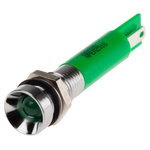RS PRO Green Panel Mount Indicator, 220V ac, 8mm Mounting Hole Size, IP67