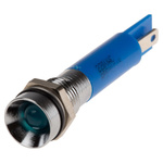RS PRO Blue Panel Mount Indicator, 220V ac, 8mm Mounting Hole Size, IP67