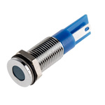 RS PRO Blue Panel Mount Indicator, 24V dc, 8mm Mounting Hole Size, Faston, Solder Lug Termination, IP67