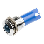 RS PRO Blue Panel Mount Indicator, 12V ac/dc, 16mm Mounting Hole Size, Solder Tab Termination