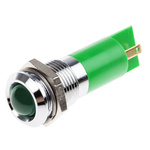 RS PRO Green Panel Mount Indicator, 12V ac, 14mm Mounting Hole Size, Solder Tab Termination