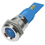 RS PRO Blue Panel Mount Indicator, 110V ac, 22mm Mounting Hole Size, Solder Tab Termination, IP67
