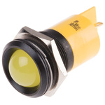 RS PRO Yellow Panel Mount Indicator, 12V dc, 22mm Mounting Hole Size, Solder Tab Termination