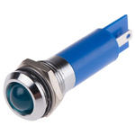 RS PRO Blue Panel Mount Indicator, 12mm Mounting Hole Size, Solder Tab Termination, IP67