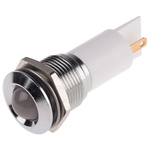 RS PRO White Panel Mount Indicator, 130V ac, 16mm Mounting Hole Size, Solder Tab Termination
