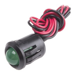 RS PRO Green Panel Mount Indicator, 2V dc, 14mm Mounting Hole Size, Lead Wires Termination