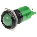 RS PRO Green Panel Mount Indicator, 130V ac, 22mm Mounting Hole Size, IP67