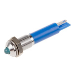 RS PRO Blue Panel Mount Indicator, 12V dc, 6mm Mounting Hole Size, Solder Tab Termination