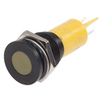 RS PRO Yellow Panel Mount Indicator, 12V, 16mm Mounting Hole Size, Solder Tab Termination