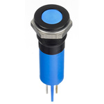 RS PRO Blue Panel Mount Indicator, 12V dc, 12mm Mounting Hole Size, Faston, Solder Lug Termination, IP67