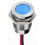 RS PRO Blue Panel Mount Indicator, 1.8 → 3.3V dc, 14mm Mounting Hole Size, Lead Wires Termination, IP67