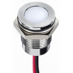 RS PRO White Panel Mount Indicator, 1.8 → 3.3V dc, 14mm Mounting Hole Size, Lead Wires Termination, IP67