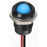 RS PRO Blue Panel Mount Indicator, 12V dc, 14mm Mounting Hole Size, Lead Wires Termination, IP67
