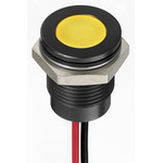 RS PRO Yellow Panel Mount Indicator, 24V dc, 14mm Mounting Hole Size, Lead Wires Termination, IP67