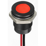 RS PRO Red Panel Mount Indicator, 220V ac, 14mm Mounting Hole Size, Lead Wires Termination, IP67