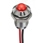 RS PRO Red Panel Mount Indicator, 24V dc, 8mm Mounting Hole Size, Lead Wires Termination, IP67