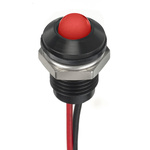 RS PRO Red Panel Mount Indicator, 24V dc, 8mm Mounting Hole Size, Lead Wires Termination, IP67
