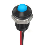 RS PRO Blue Panel Mount Indicator, 24V dc, 8mm Mounting Hole Size, Lead Wires Termination, IP67