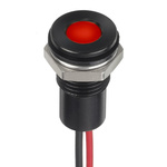 RS PRO Red Panel Mount Indicator, 24V dc, 8mm Mounting Hole Size, Lead Wires Termination, IP67