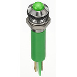 RS PRO Green Panel Mount Indicator, 2V dc, 8mm Mounting Hole Size, Faston, Solder Lug Termination, IP67