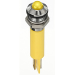 RS PRO Yellow Panel Mount Indicator, 2V dc, 8mm Mounting Hole Size, Faston, Solder Lug Termination, IP67