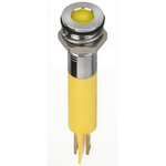 RS PRO Yellow Panel Mount Indicator, 2V dc, 8mm Mounting Hole Size, Faston, Solder Lug Termination, IP67