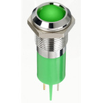 RS PRO Green Panel Mount Indicator, 24V dc, 14mm Mounting Hole Size, Faston, Solder Lug Termination, IP67