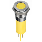 RS PRO Yellow Panel Mount Indicator, 24V dc, 14mm Mounting Hole Size, Faston, Solder Lug Termination, IP67