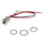 RS PRO Green Panel Mount Indicator, 10.8 → 13.2V dc, 10mm Mounting Hole Size, Lead Wires Termination, IP67