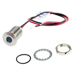 RS PRO Blue Panel Mount Indicator, 10.8 → 13.2V dc, 10mm Mounting Hole Size, Lead Wires Termination, IP67
